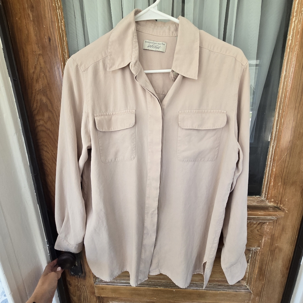 Lord & Taylor Women's Silk Button Blouse Blush Pink Sz 6